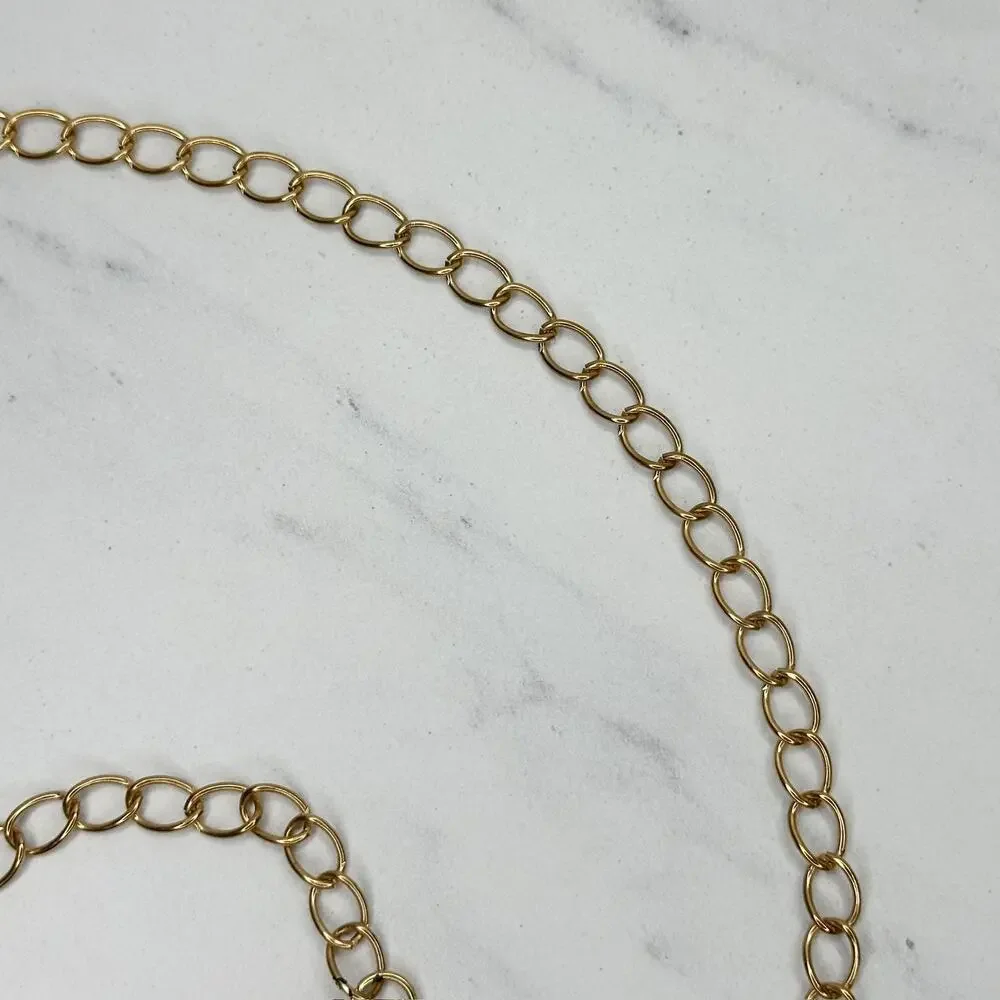 Draped Gold Curb Chain Belt Multi Strand OS ✨